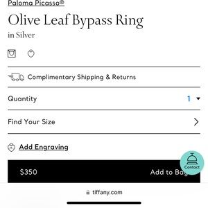 Tiffany & co Paloma Picasso®
Olive Leaf Bypass Ring